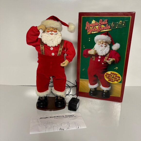 Jingle Bell Rock Santa Sings Dances Christmas Decoration 1998 VTG Tested Works - Picture 1 of 8